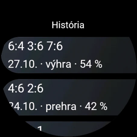 História zápasov v hodinkách so skóre, dátumami a výsledkami